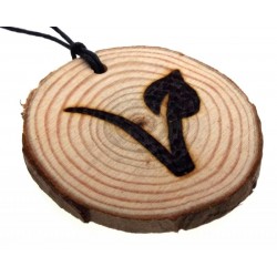 Vegan Symbol Reclaimed Oak Slice Wooden Pendant